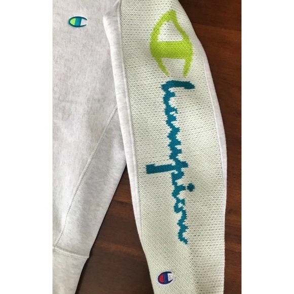 Champion Women's HeavyWeight Reverse Weave Sweatshirt Pullover Knit Spellout M - Picture 6 of 9